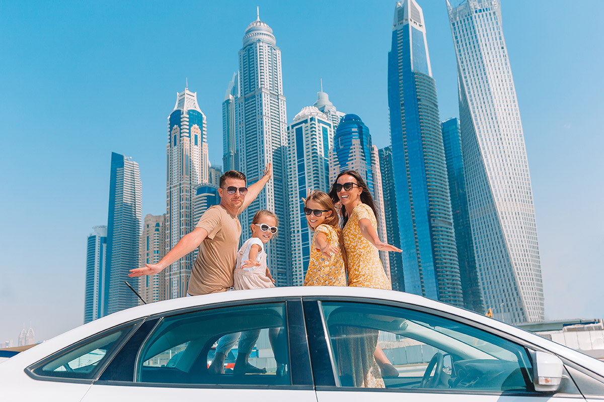 Summer car trip in Dubai
