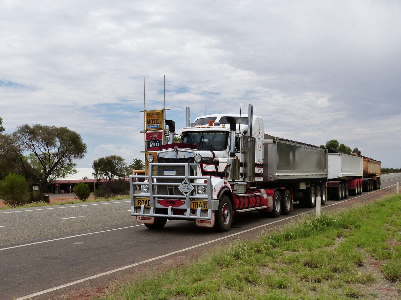 Trailers on road
